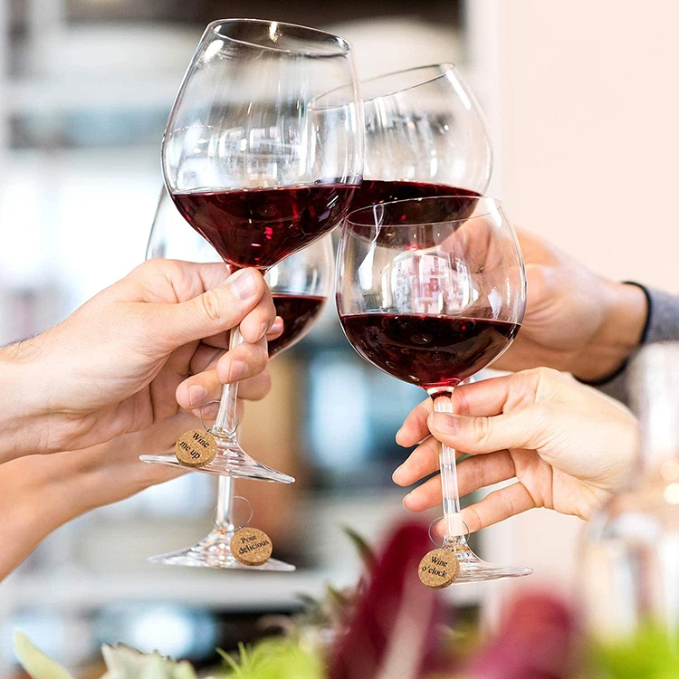 12 Pack cork wine glass charm rings for Party Supplies Wedding Decoration