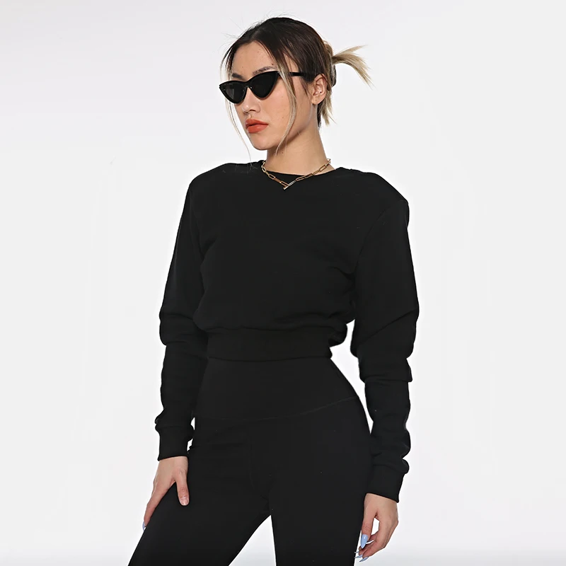 New Fashion Custom Logo Crew Neck Sweat Shirts Graphic Cotton Plain Hoodies For Crewneck Oversize Womens Sweatshirt