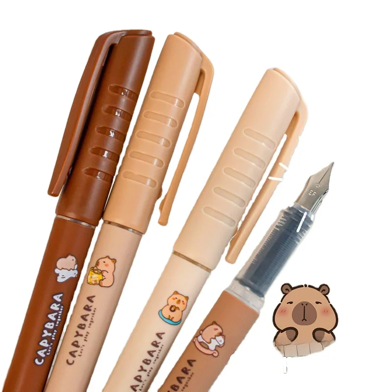 custom logo school supplies for students Writing black Signature exam pens with custom logo high quality capybara stationery