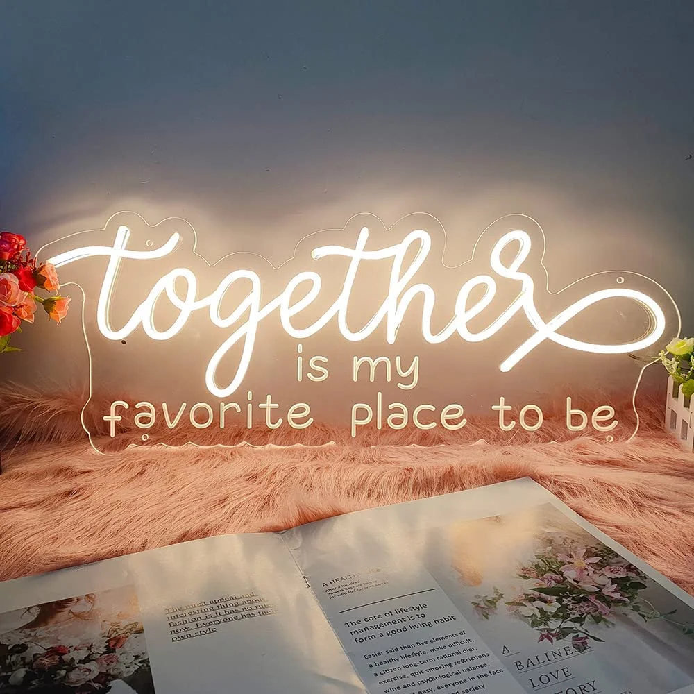 Free sample Wholesale words signage wedding party logo wall decoration letter lamp custom LED neon light sign