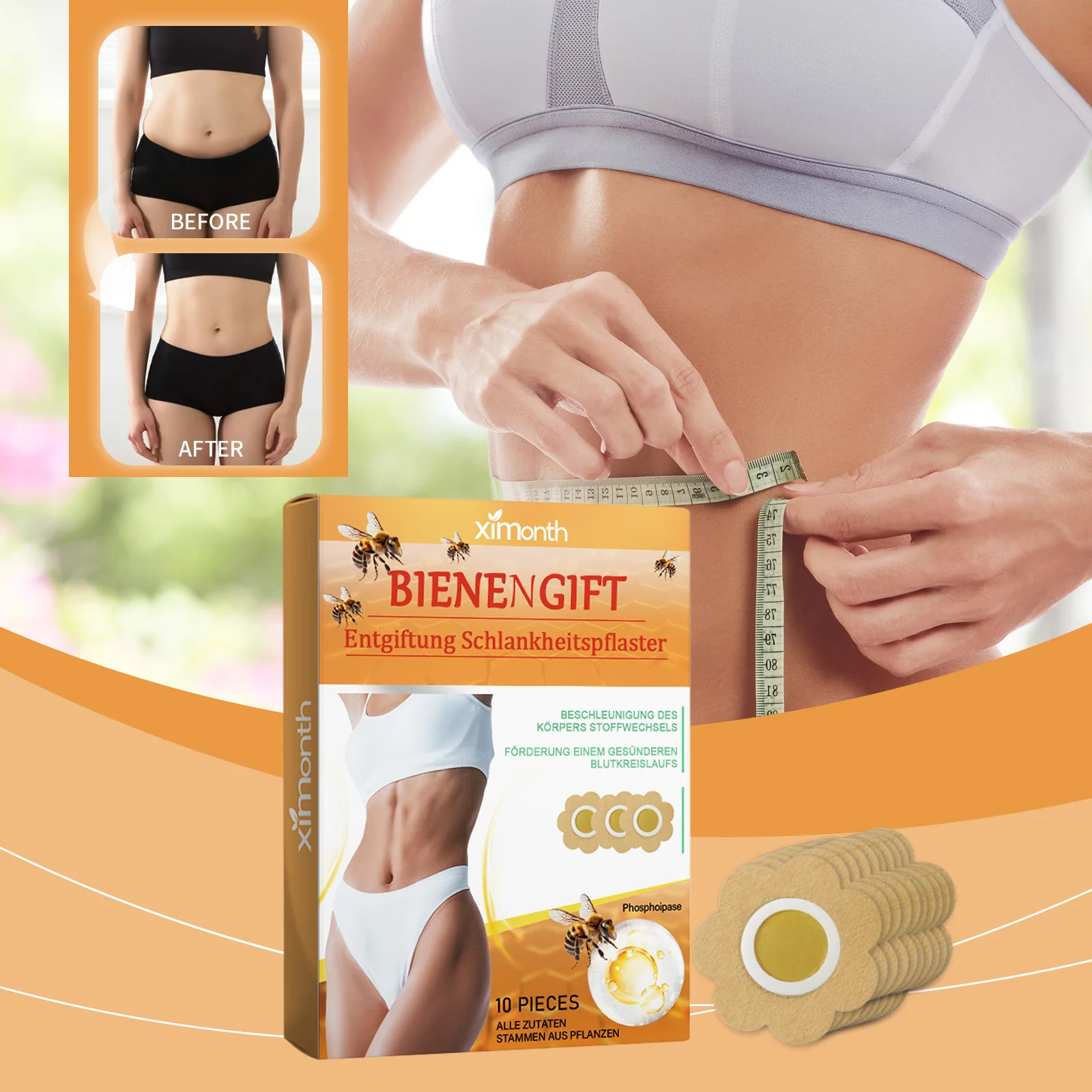 New slimming Shape bee Venom Health vitality detumescence care Body Shape detox patch