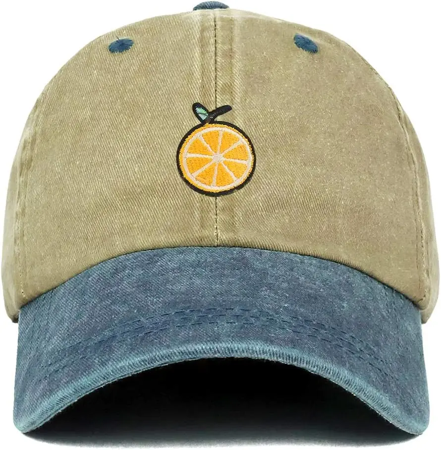 High Quality Fashion Custom Orange Patch Pigment Dyed Washed Two Tone Baseball Cap Gorras New Vintage Men adjustable Era cap hat