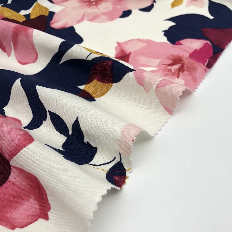 Wholesale 55% linen 45% rayon linen fabric viscose print custom reactive printing plain fabric 30 linen 70 viscose fabric