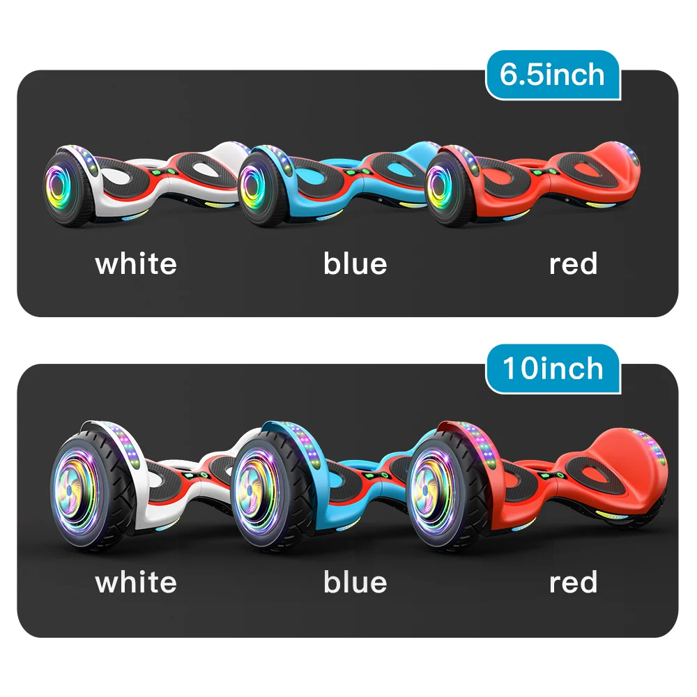 Custom 6.5 Inch 2 Wheel Smart Balance Scooter Hover Board Standing Light Weight Kids Hoverboard Electric Scooter Self Balancing