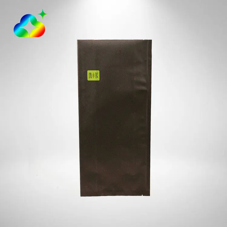 Custom Printed Biodegradable Flat Bottom Aluminum Foil Laminated Middle Sealed Plastic Bags For Coffee Tea Packaging
