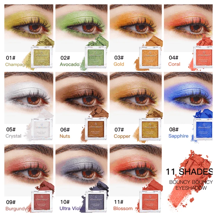 Domani Beauty Long Lasting Gold Custom Private Label Glitter Loose Pigment Cheap Red Makeup 11colors Single Eye Shadow Eyeshadow