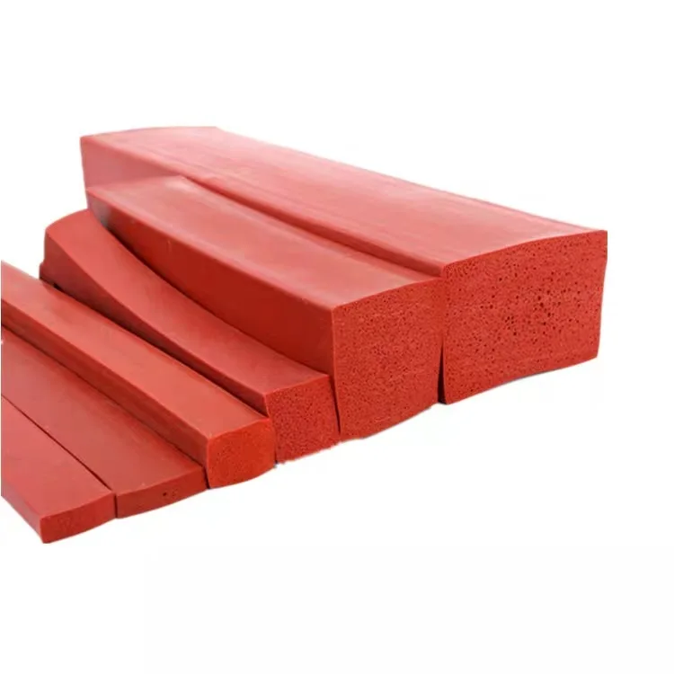 Foamed silicone sealing strip sponge square strip high temperature resistant sound insulation waterproof flat strip