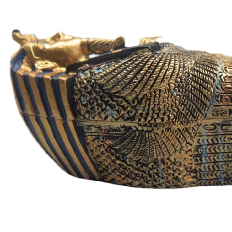 Egyptian King Tutankhamun Pharaoh Sarcophagus Mummy Sculpture Figurine for Art Gifts or Collections