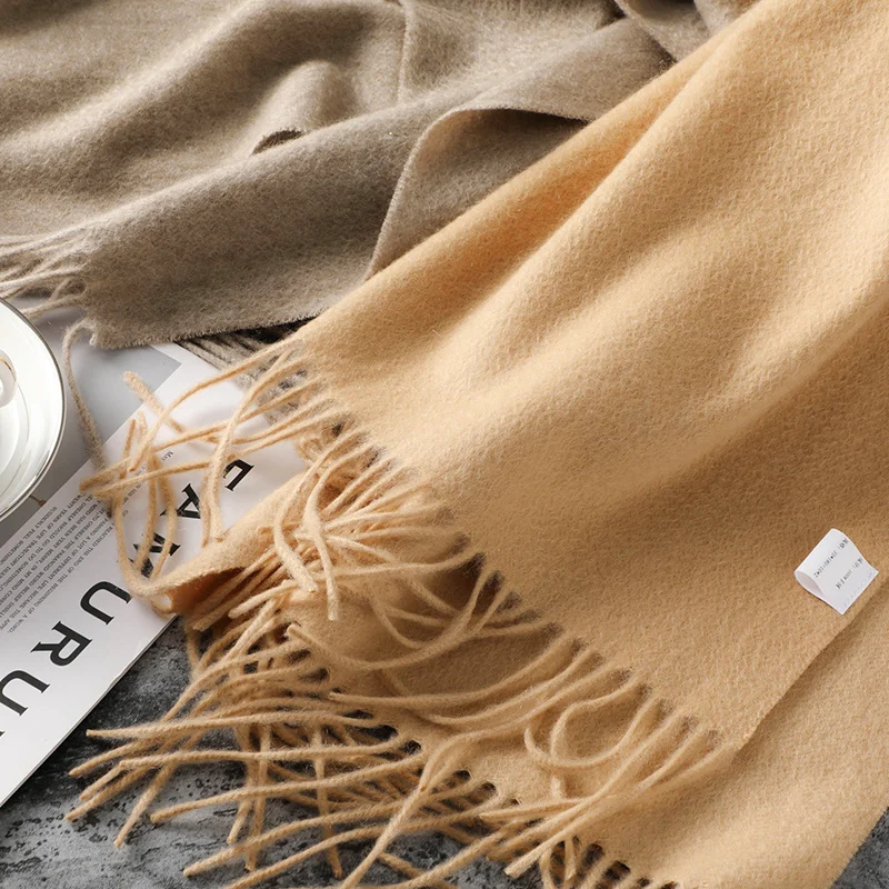 MENCA 200cm*35cm Wholesale 100% Cashmere Knit Scarves For Women Winter Keep Warm Long Pure Pashmina Scarf