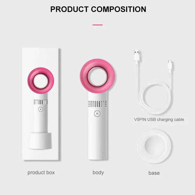 High Quality Safty Air, Cooling Handheld Portable Desktop Mini Usb Rechargeable Bladeless Fan/