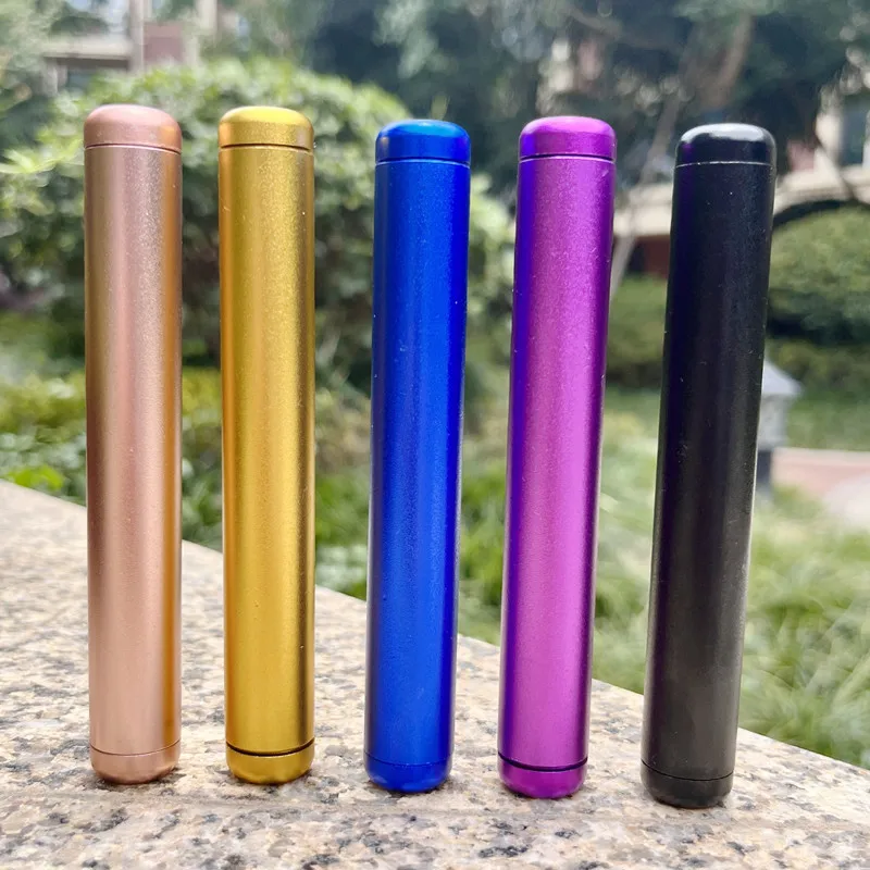 JTX650 Portable Aluminum Alloy Cigar Tube Exquisite Polished Cigar Case Single Pipe Smoking Set Cigar Cover Storage Tube