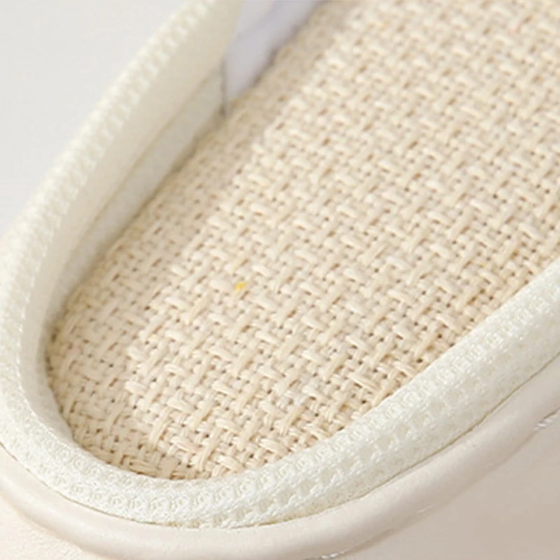 Indoor Home Living Fashion Skin Friendly Platform Slippers Skin Open Toe Linen Cute Plush Cow Slides Slippers for Women and Men