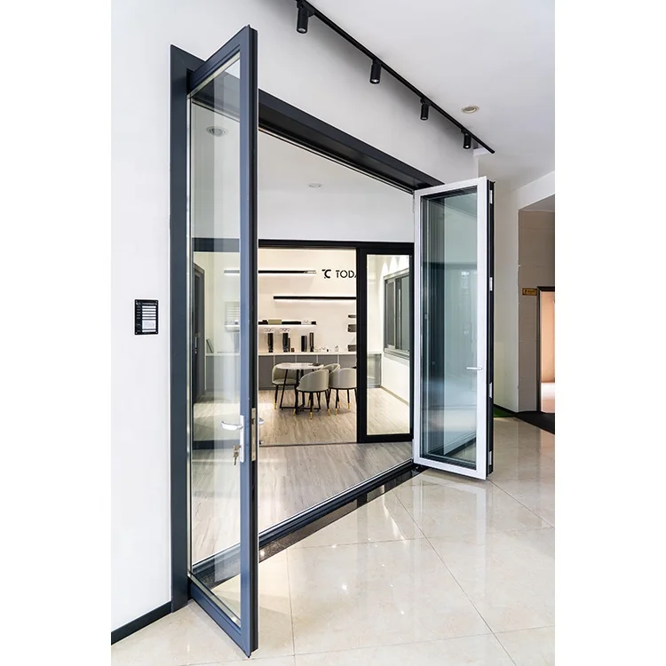 Modern Design Slide Glass Portable System Aluminum Bi Fold Doors Exterior Folding Door