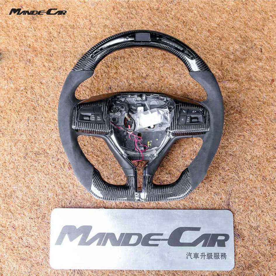 Sport Steering Wheel with Carbon Fiber Alcantar LED Light for Maserat Ghibli Levante Quattroporte upgrade Car Accessories