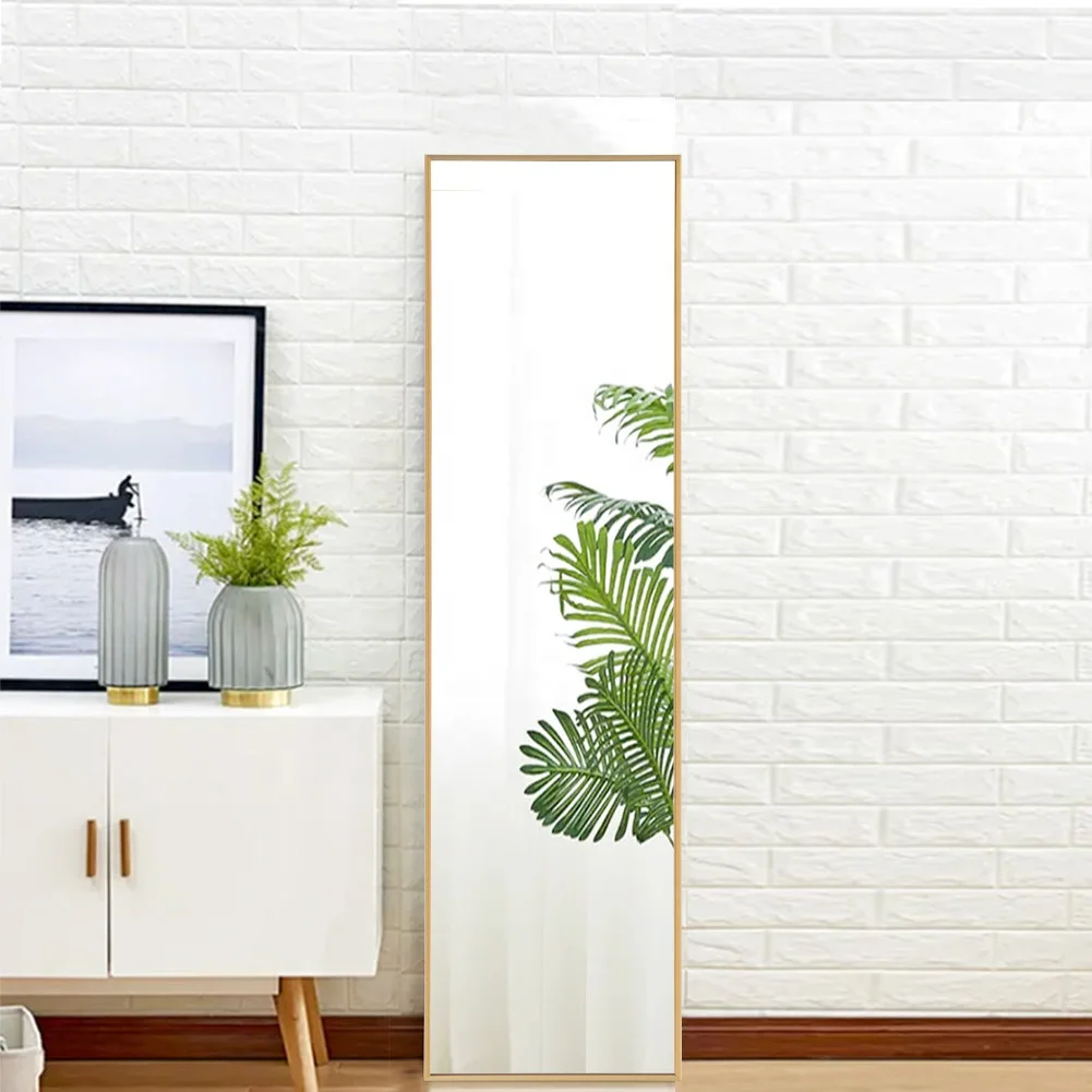 Large Full-length Metal Floor Standing Dressing Mirror Bathroom Decorative Metal Framed Full Length Mirror