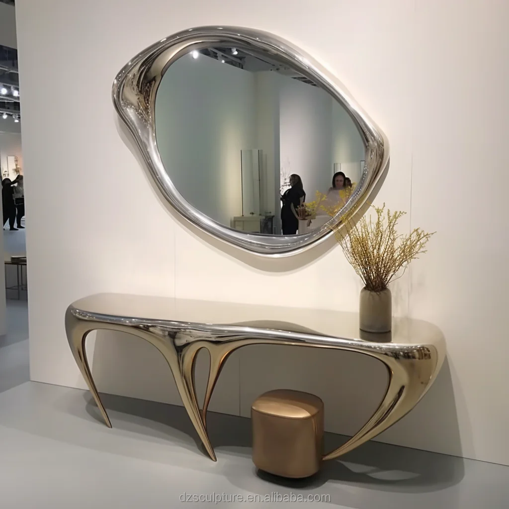 New Modern Italian Luxury Design Living Room Furniture Art Stainless Steel Metal Coffee Table