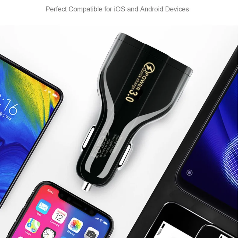  3A Quick Charge 3 0 USB Автомобильное зарядное устройство для iPhone Samsung Xiaomi автомобильное быстрой зарядки QC 4 Мобильный