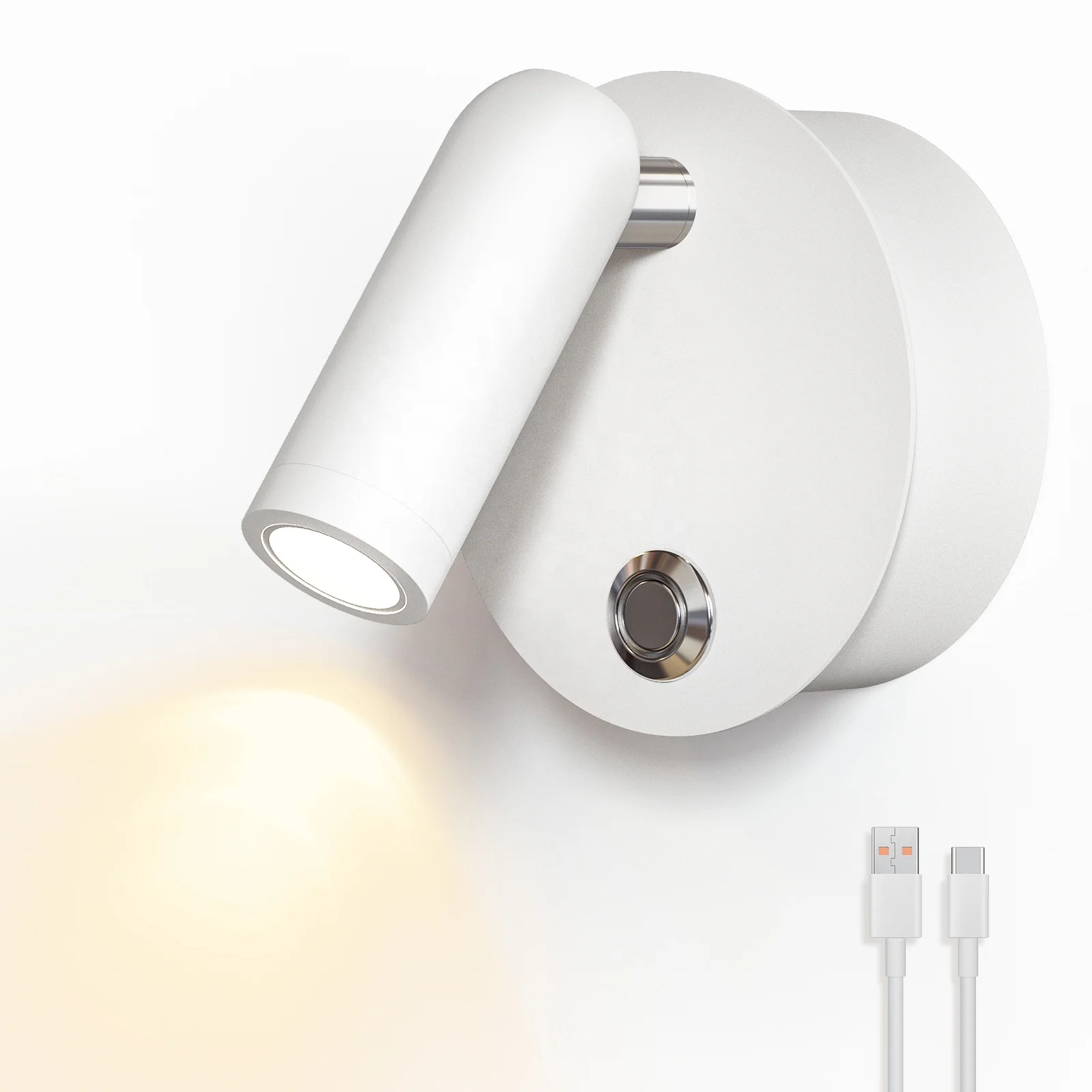 HYMELA M09 Rechargeable LED Wall Mounted Lights Cordless LED Room Light Wall Lamp Magnetic Bedroom Reading Spotlight For Study