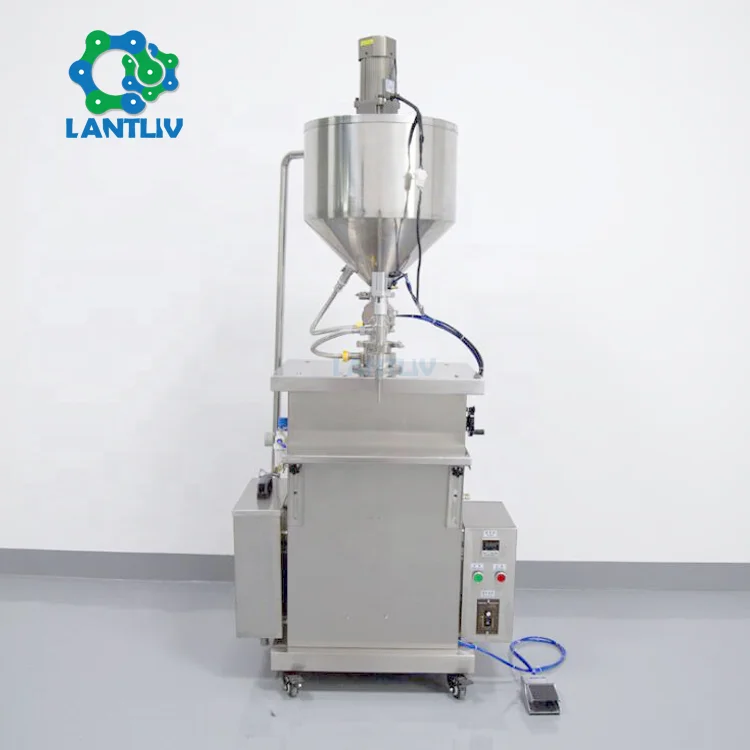 Semi Automatic Thick Cream Gel Wax Keep Heat Hot Filler 50ml Pneumatic Constant Temperature Ointment Filling Machine for Sale