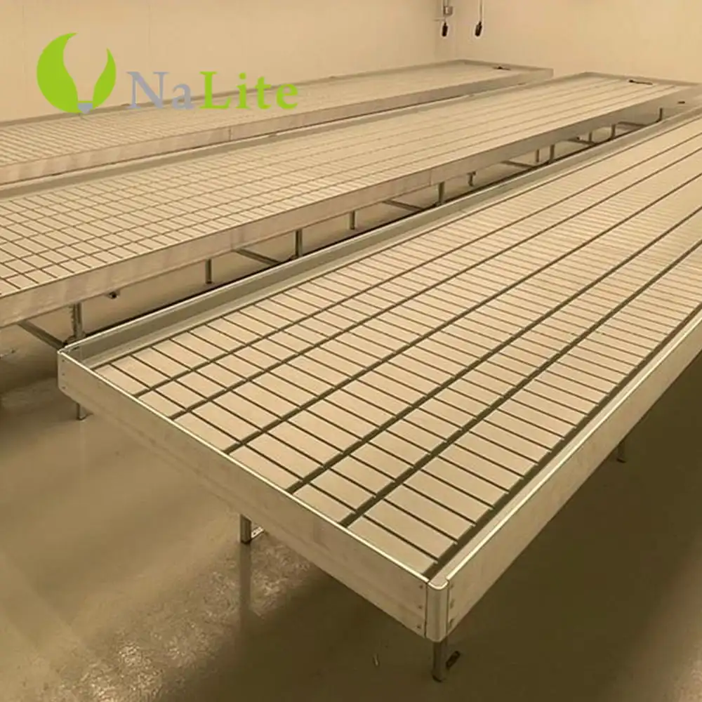 Hydroponics System 4x4 Flood Table Rolling Bench For Greenhouse Indoor Growing Room