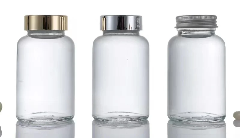 125ml frosted round glass bottles Clear Amber Frosted Black White Empty 100ml Empty Medicine Bottles