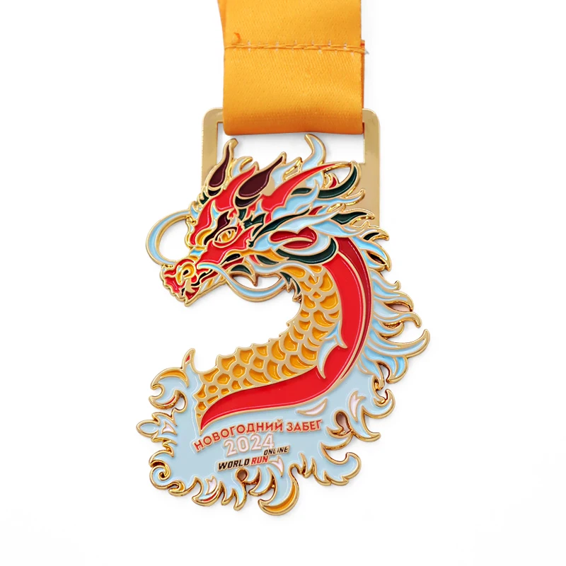 Custom souvenir engraved medals dragon zinc alloy award medals medallion metal dragon medal