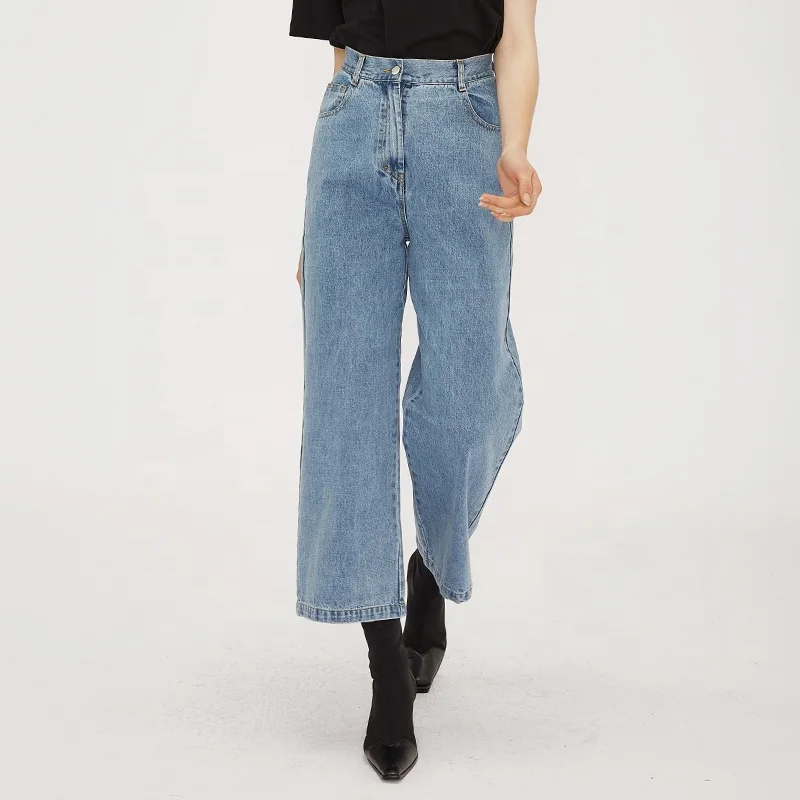 Женские брюки от производителя, Модные свободные джинсовые брюки, оптовая продажа, хлопковые брюки, женские мешковатые джинсы с высокой талией на заказ