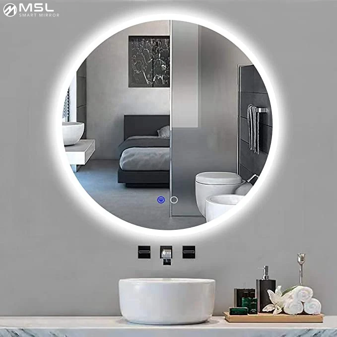 2021 pretty see lighted makeup mirrors touch screen 16 leds round cosmetic mirror magnifying mirrors
