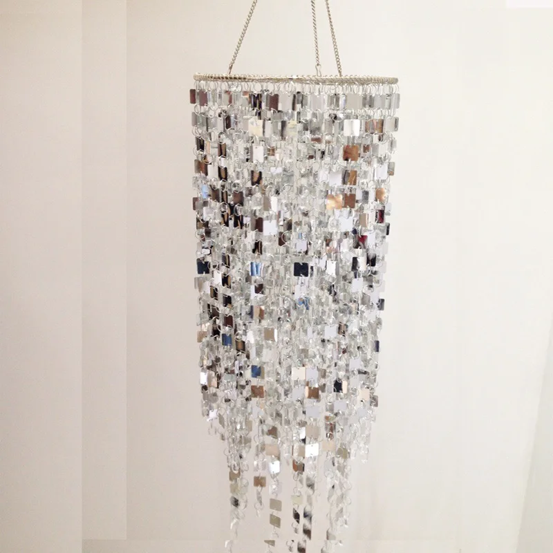 Popular event decor  Sequin  square bead chandelier