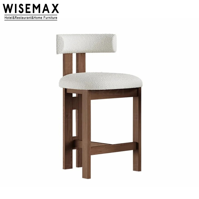 WISEMAX FURNITURE Nordic kitchen chairs modern bar stool luxury solid wood bar stools for home bar restaurant cafe shop
