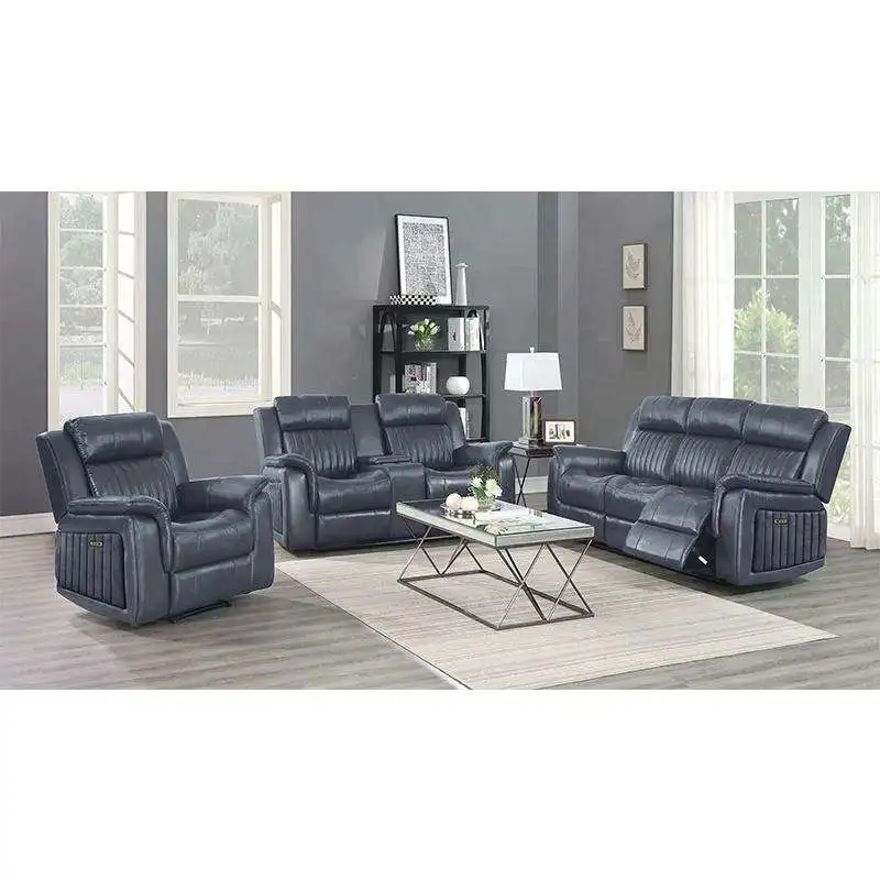 High Quality Leather Recliner Sofa Living Room Hotel Luxury Recliner Sectional Sofa Set Furniture