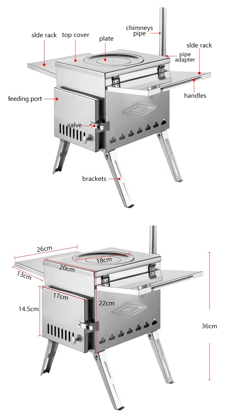 Barbecue Smoke Stove Rack Portable Folding Camp Outdoor Mini Wood Burning Cooking Smokeless Indoor Biomass Wood Sawdust Pellets