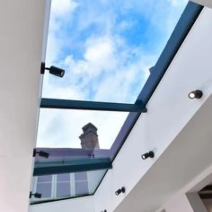 China Factory Steel frame vertical swing awning ceiling window double tempered glass skylight roof window skylight