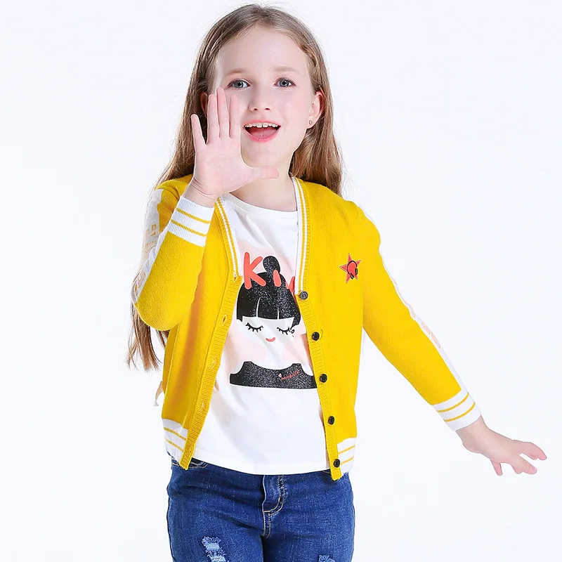 
2019 pink organic rainbow cashmere girl knitted kids sweater 