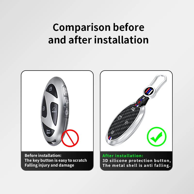 5 7 Buttons Zinc Alloy + Silicone Car Key Case Cover For Hyundai Kona Ev Grandeur GN7 IONIQ 6 2023 2024 Remote Key Protect Shell