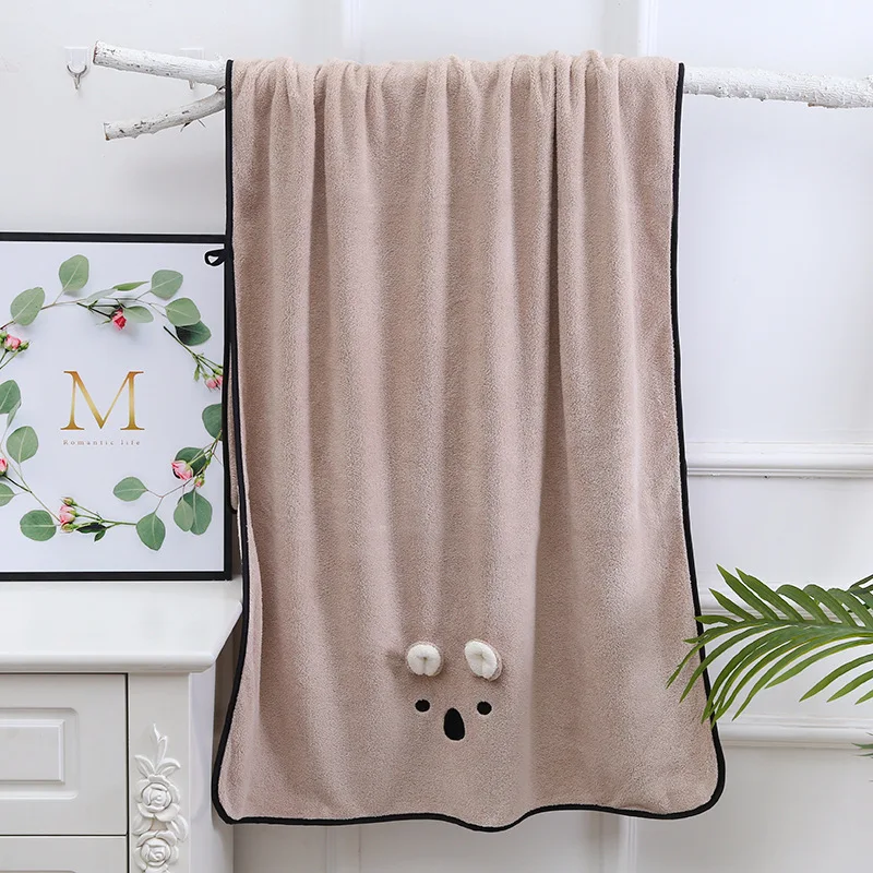 Оптовая Продажа с фабрики быстрое высыхание мягкое полотенце из микрофлиса милыми мультяшными 3D-ушками