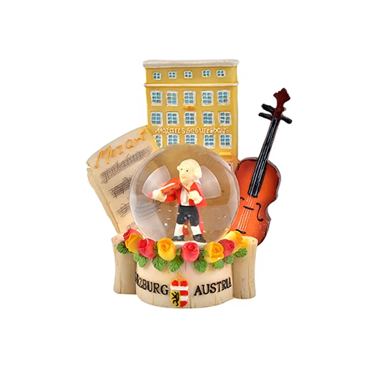 wholesale musical christmas snow globe customized resin snow globe with music