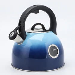 Blue Whistling Kettle Stove Top Tea Pot Stainless Steel 2.5L 2.6QT Whistling Tea Kettle