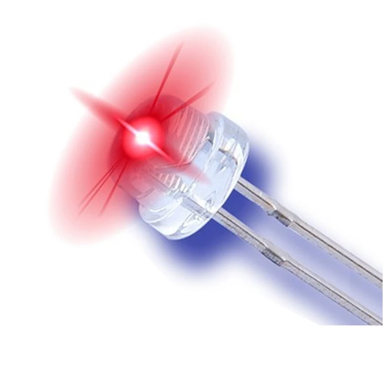 lamp led 4.8/5mm straw hat 534 type high brightness red color 620-630nm long legs led diode 1.8v-2.2v