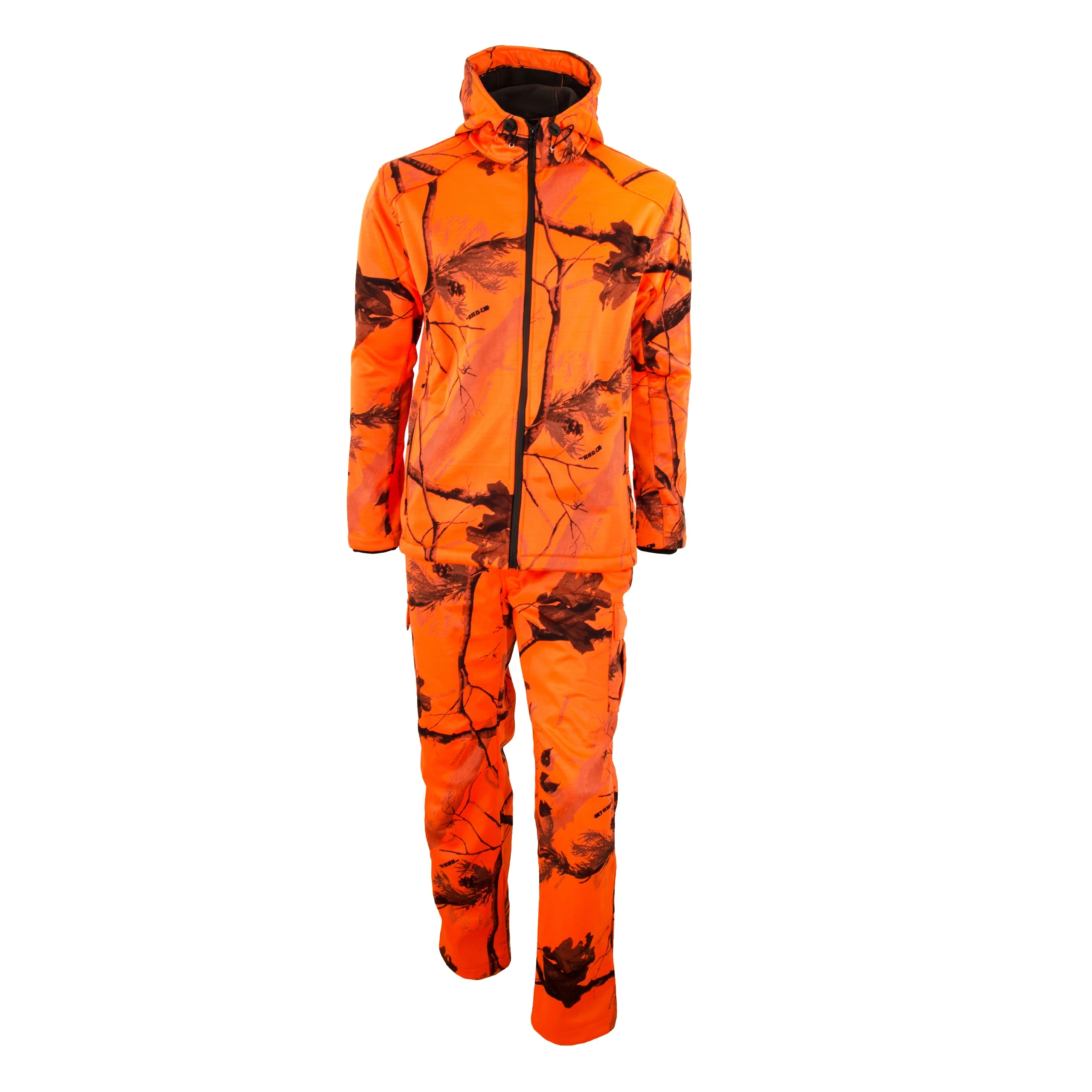 Hot sell hunting softshell blaze orange camo suit waterproof hunting garment from BJ Outdoor