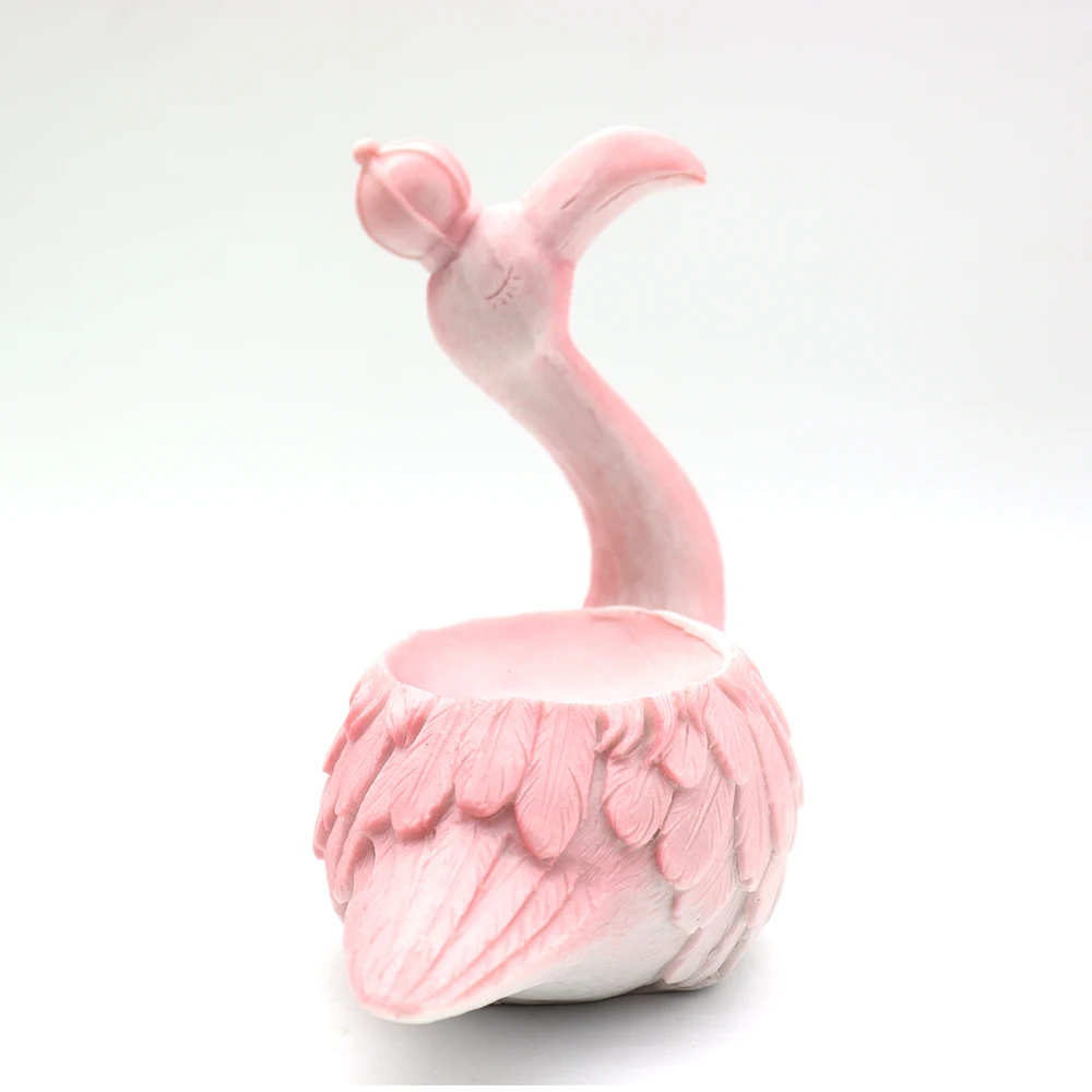 Pink Resin Cute Flamingo Base Lighted Display Stand for Crystal Ball Sphere