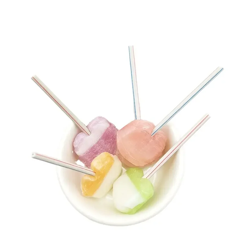 Lollipop Colorful hard stick candy six fruit flavored sugar candy stick lollipop