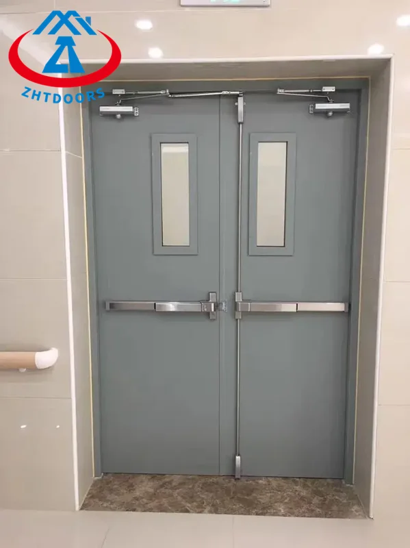 ZHTDOORS Outstanding supplier ulul approve 3 hours security fire rated solid core doors with vision panel