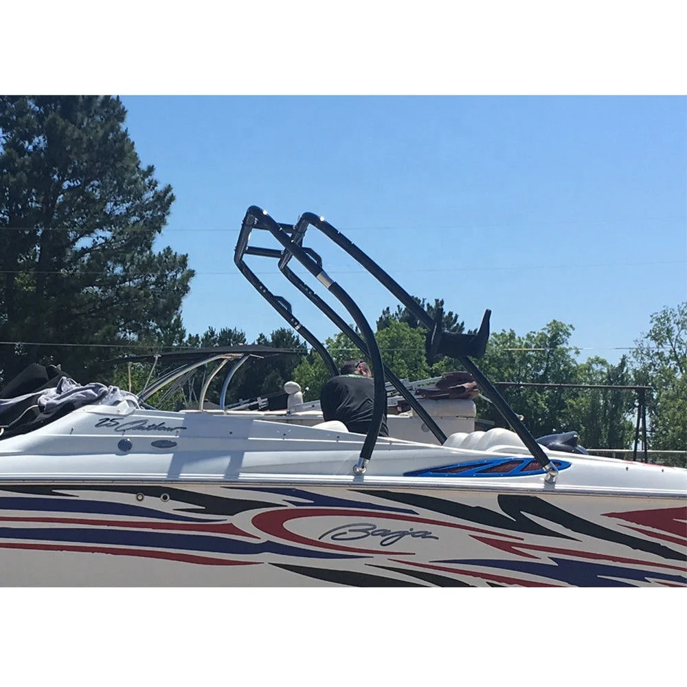 Reborn Aluminium Boat Thrust Wakeboard Tower Glossy Black