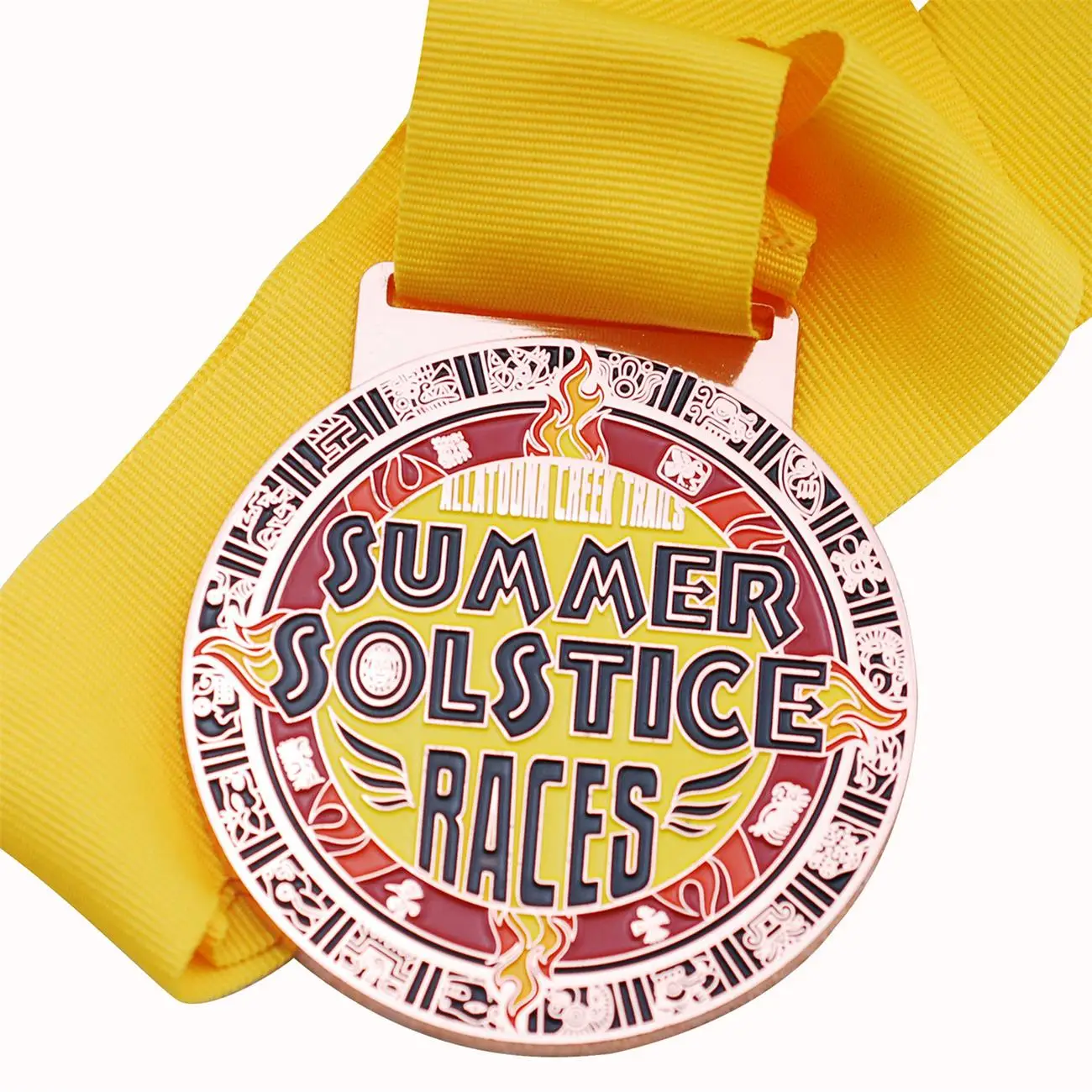 Free Design Custom Enamel Metal Antique Gold Running Medals