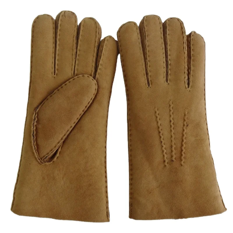 High Quality Australia sheepskin lamb fur gloves winter hand-sewing baby Merino curly hair sheepskin Gloves Women