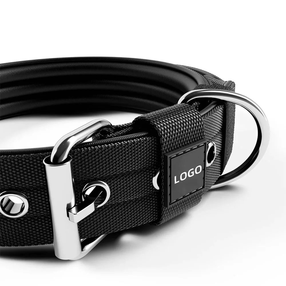 Simple Design Nylon Dog Collar With Soft Neoprene Padded Adjustable For Small Medium And Large Dogs Or Puppies