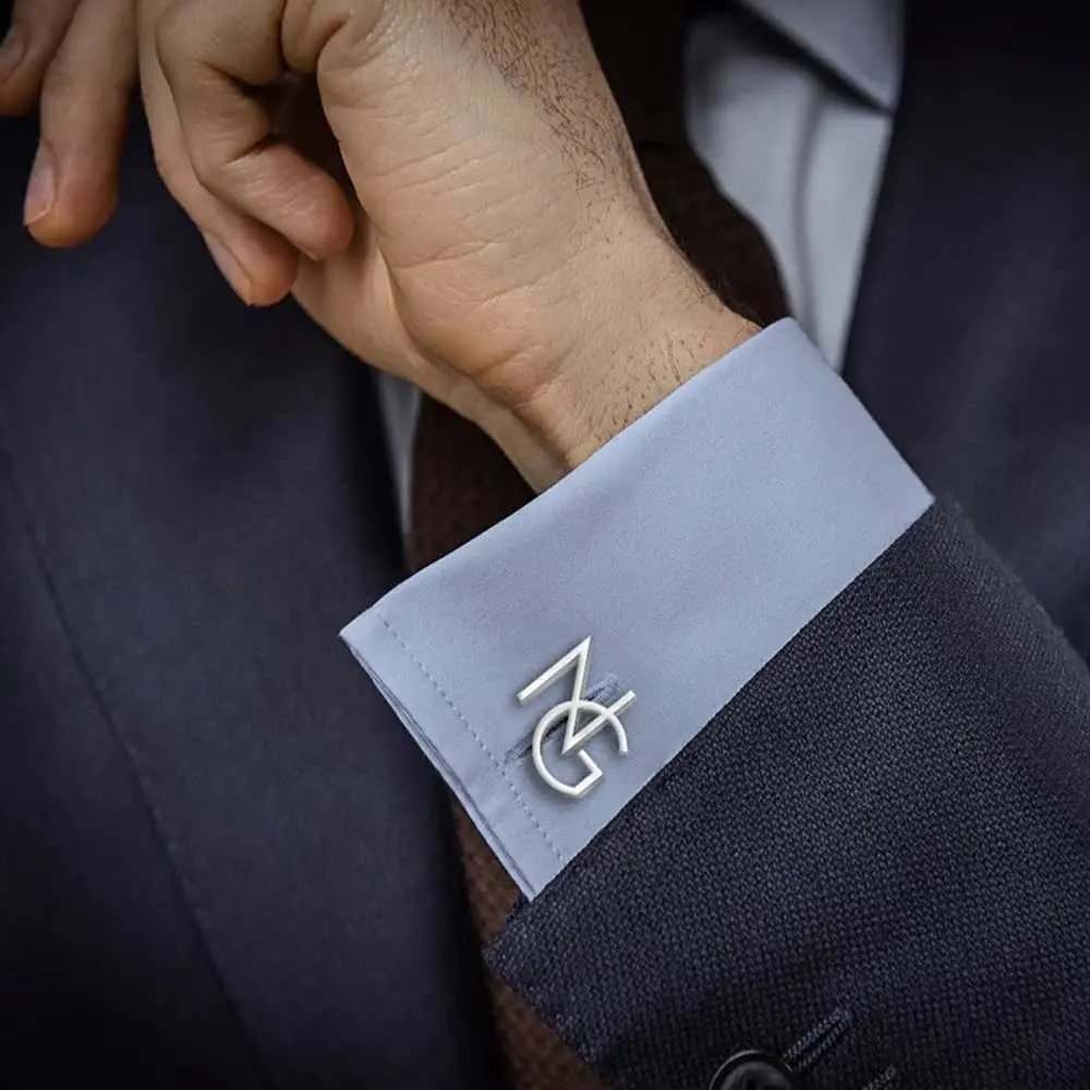 Unique Gold Plating Stainless Steels Initials 26 Letter A-Z Name Wedding Cufflinks Gift Jewelry