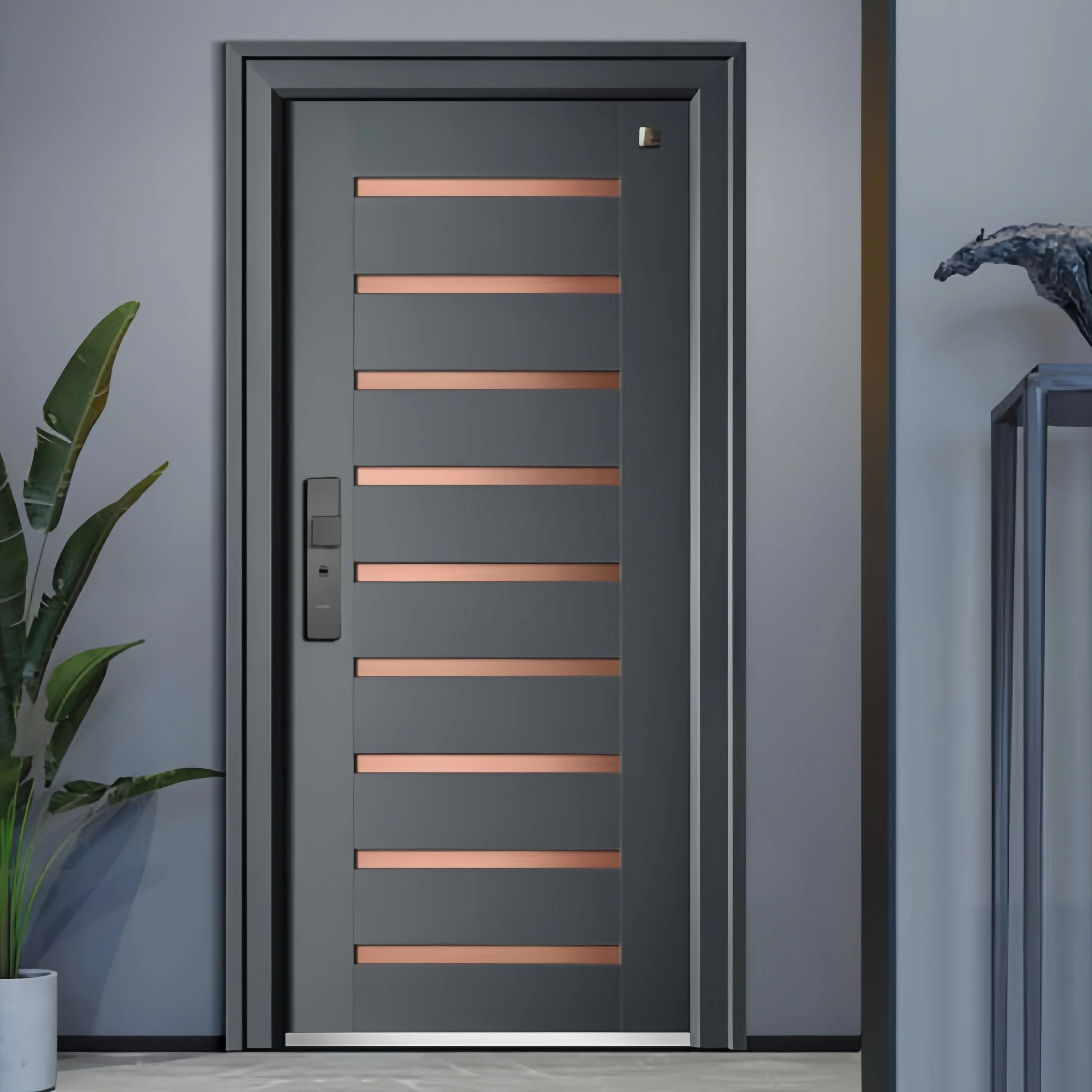 New Exterior Luxury Aluminum Alloy entrance Door Pivot Entry Front Doors For Houses Modern Front Doors smart security Gate
