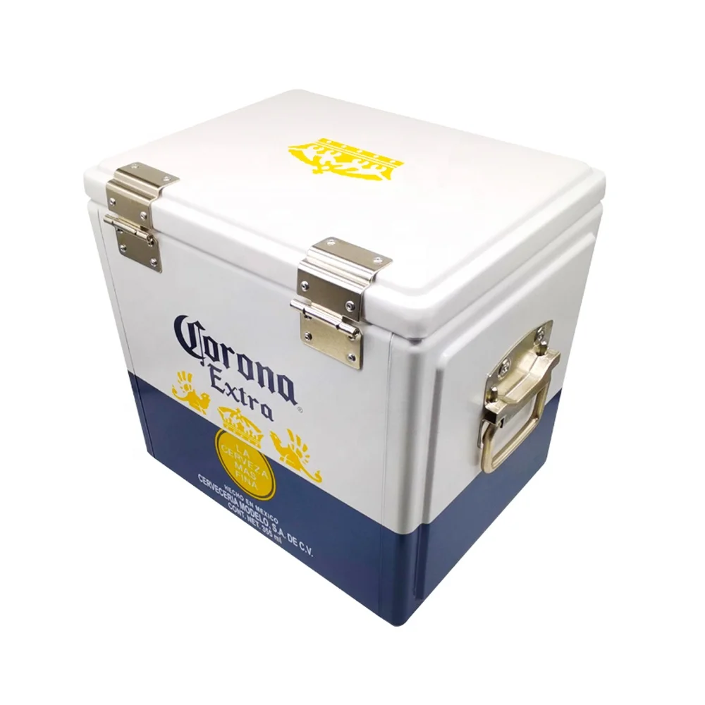 Custom logo brand portable beer outdoor restaurant freezer table retro cooler box
